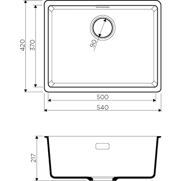 Кухонная мойка Omoikiri Kata 54-U-SA 4993424, 540х420, бежевый