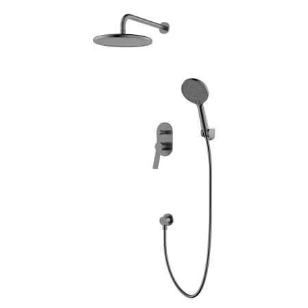 Смеситель для душа Azario VISE с верхним и ручным душем, скрытый монтаж, графит (AZ-VSA248330AJ+82KAJ)