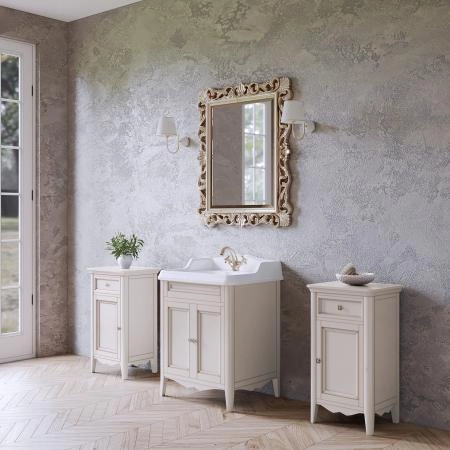 TW Veronica, База с раковиной Simas AR824bi*1 68x54см с 1отв. под смеситель , 2 расп. дверки, доводч. Blum, ручки: Riflesso бронза, напольная, цвет: Vintage