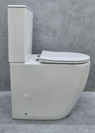 Унитаз Ceramalux 1289A напольный безбодковый с бачком ( GEBERIT ) сиденье микролифт, белый