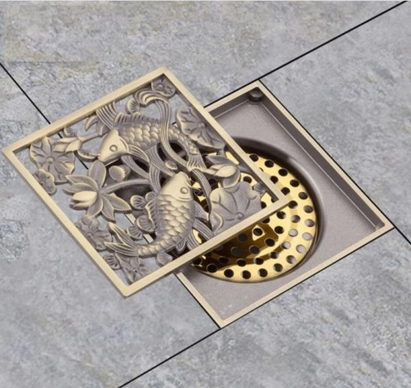 Душевой трап Gappo G81002-4 бронза 100x100мм