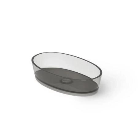 Dea Design Washbasins Раковина 60х35х14см., накладная, без отв., Glasstech, прозрачная смола, цвет: Smoky Black R4