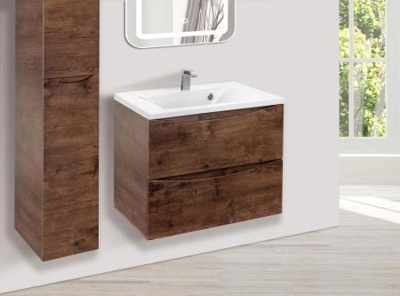 Тумба под раковину Vincea Mia 650 подвесная, 2 выкатных ящика soft close, R.Wood