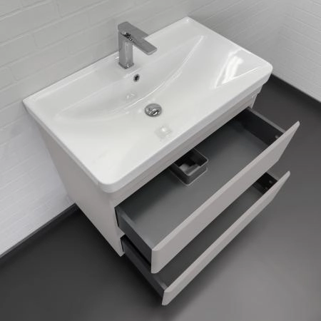 Тумба с раковиной Comforty Енисей-80П2 00-00022358CF подвесная серый шелк c раковиной 4480