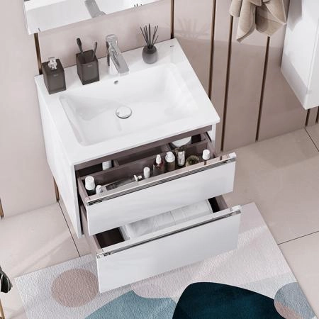 Roca The Gap Тумба подвесная 60x45x51см, с 2 ящиками, цвет: белый