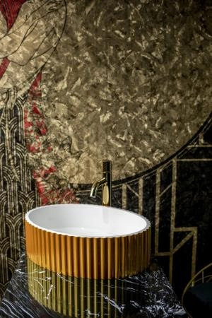 Раковина Boheme Canale рифл глянец золото 878-G