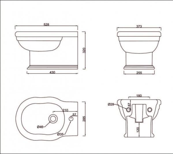 Биде подвесное Belbagno BOHEME  BB115BH