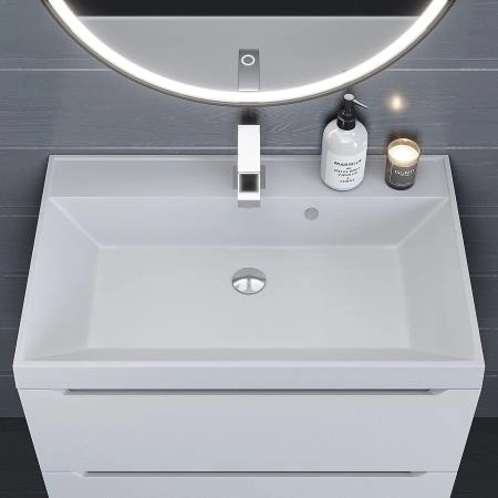 Раковина кварцевая Uperwood Classic Quartz 70 см, белая матовая, жасмин