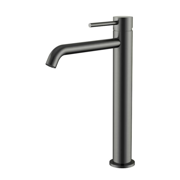 Смеситель KNOTLOR ECLIPSE SS-21/GM, высокий оружейная сталь