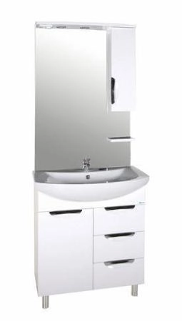 Тумба под раковину ASB-Mebel Мессина 9892R 700х440 мм цвет белый глянец напольная