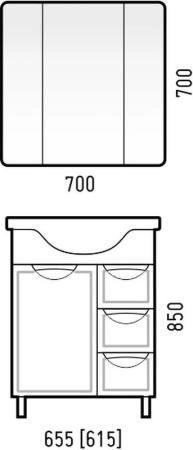 Зеркало-шкаф Corozo Монро 70