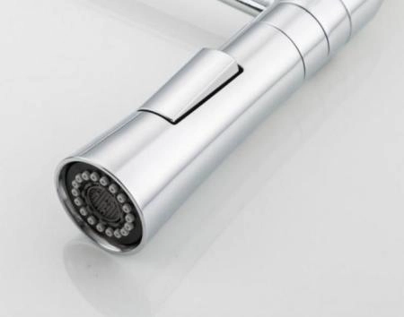 Смеситель для кухни Frap F4452-7 белый-черный, гибкий излив