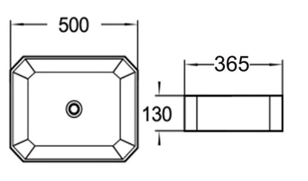 Раковина SantiLine SL-1013 50x36,5 на столешницу керамическая Белый