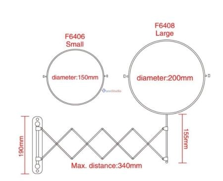 F6408 Косметическое зеркало Frap с увеличением настеное
