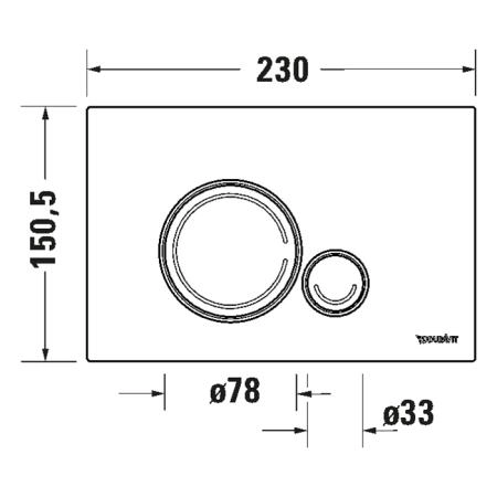 Duravit DuraSystem Beta 120 Клавиша смыва для унитаза, пластик, цвет: белый