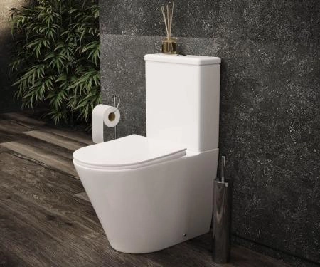 Напольный пристенный унитаз Highlight Rimless