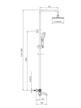 Душевая система Gappo G2418-26 с изливом черный матовый