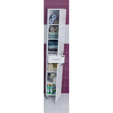 Шкаф-пенал СаНта Омега 30 507001, напольный, цвет белый