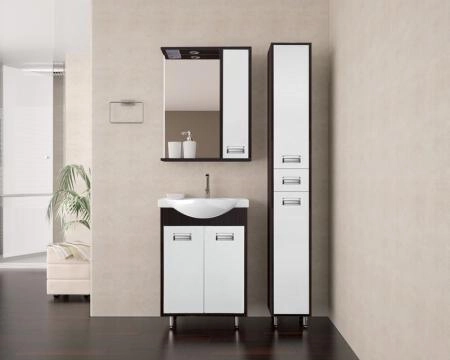 Тумба под раковину Style Line Эко Стиль W 50 напольная с дверками, белая
