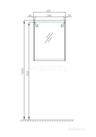 Зеркальный шкаф AQUATON Нортон 65 белый 1A249102NT010