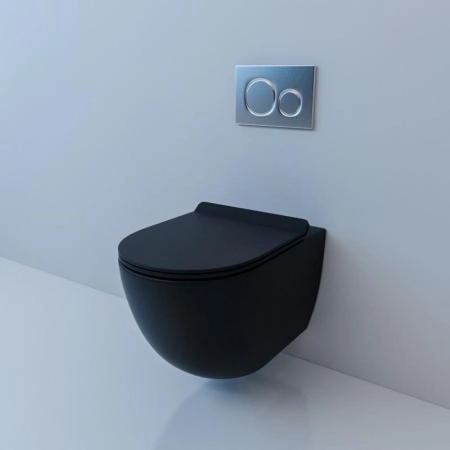 Унитаз ESBANO FORTEX торнадо черный матовый безободковый подвесной 555х370х370