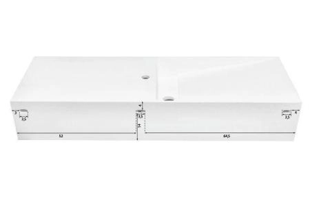 Раковина NT BAGNO NT501 Cagliari Right 1200x420 искусственный камень белый матовый