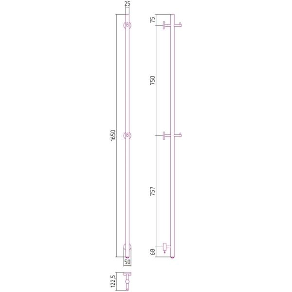 Полотенцесушитель Сунержа Аскет 50x1650 электрический