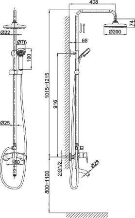 Душевая система D&K Rhein Marx (DA1393701B07)