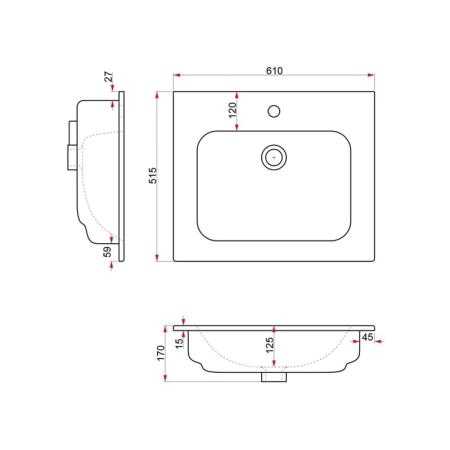 Раковина DREJA JUST FLAT 42061-KL