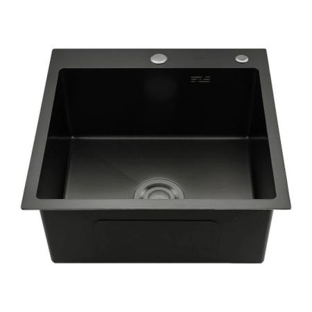 Кухонная мойка Gappo GS5050-6 500x500x215mm 0.8мм с коландером Черный