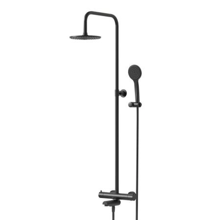 Душевая система PAINI COX с термостатом и изливом, черный матовый(YO)