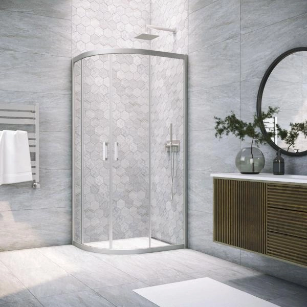 Душевой уголок Vegas-glass ZS-F NOVO h2000 100*90 07 01, профиль матовый хром, стекло прозрачное
