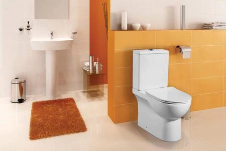 Унитаз компакт напольный AZARIO Ambra 645x370x815, безободковый сиденье микролифт (AZ-848G)