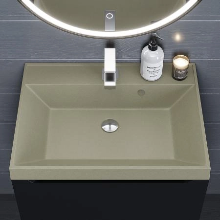 Раковина кварцевая Uperwood Classic Quartz 60 см, бежевая матовая, десерт