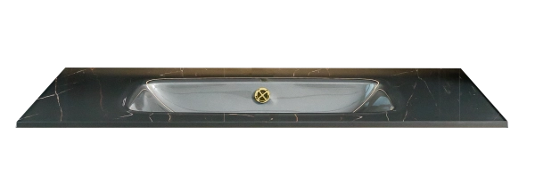 Столешница Boheme стекло 100см моноблок Глянцевая Графит 852-100-GR