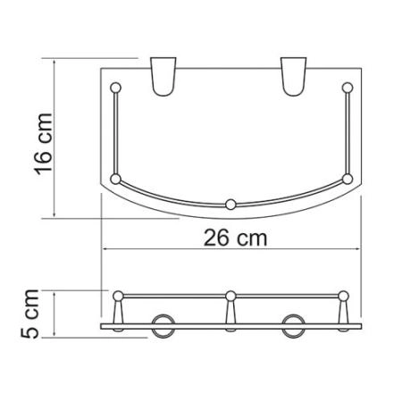 Полка WasserKraft K-588 26 см хром