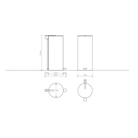 Decor Walther Bin 3 Ведро 14.5xh33.5см, с педалью и крышкой, напольное, цвет: хром