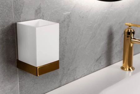 Стакан Boheme настенный Qubic Gold 10724-G