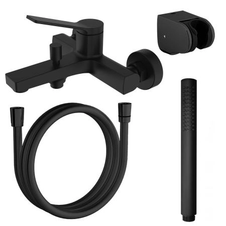 Смеситель для ванны Azario VISE с ручным душем, черный (AZ-VSA238330PA)