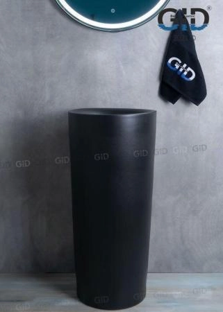Раковина моноблок Gid Nb130bg 40x40 напольная черная графит