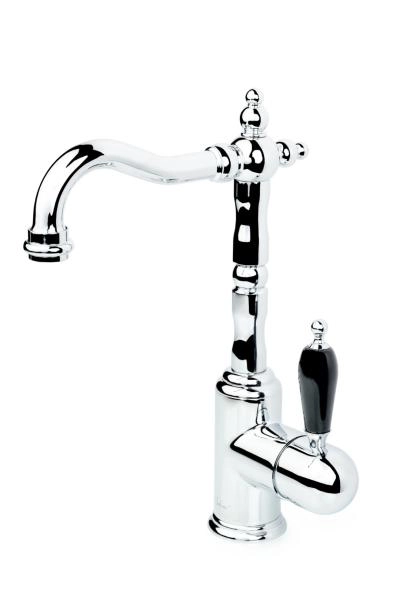 Смеситель для умывальника Boheme TRADIZIONALE CHROMO с черной керамикой 262-BLC