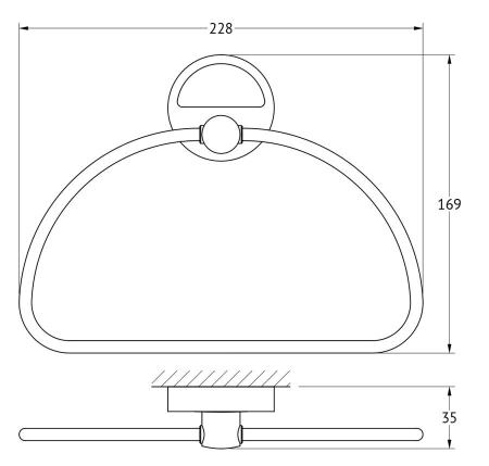 Держатель полотенца FBS Luxia LUX 022 полукруглый хром