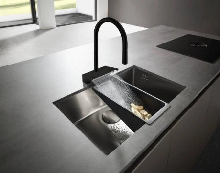 Hansgrohe 73831000 Aquno Select M81 Смеситель для кухни 165 мм, 3 реж., выдвижной излив, sBox, хром