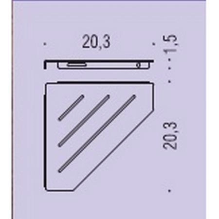 Полка Colombo Angolari B9655 угловая хром 20.3см