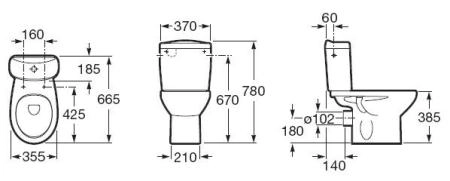 Унитаз Roca Victoria 342399000 с горизонтальным выпуском