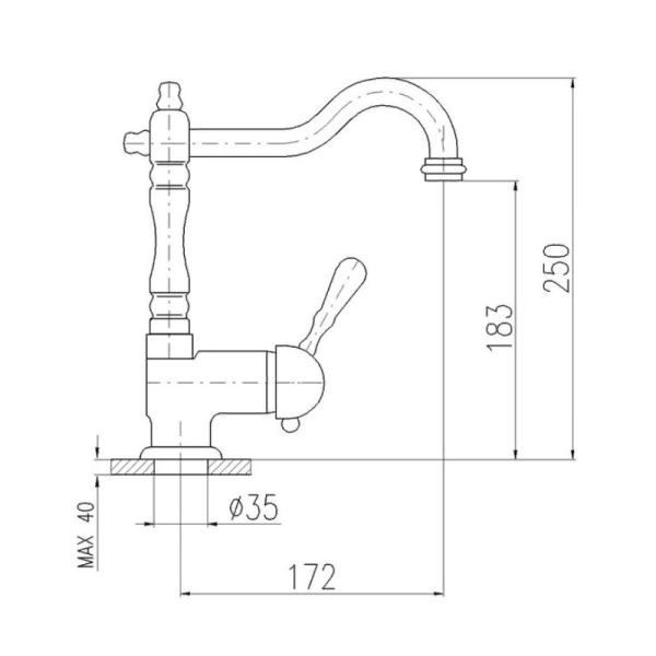 Смеситель Rav Slezak LABE L508.5/8SM для кухни, цвет Бронза