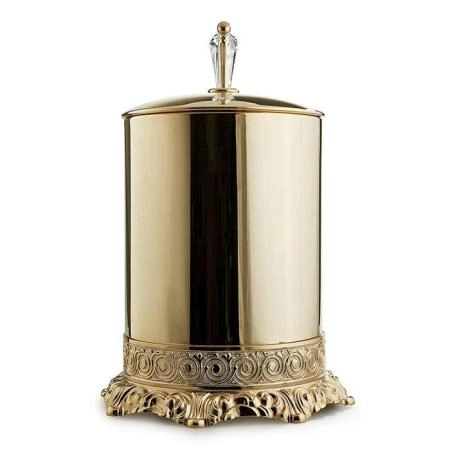 3SC Bally Ведро с крышкой, ручка BohemeSwarovski, цвет: золото 24к. Lucido