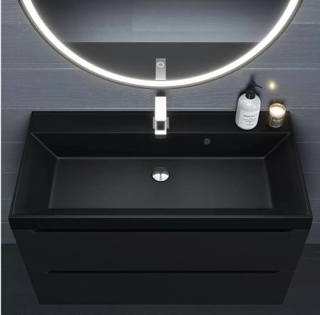 Раковина кварцевая Uperwood Classic Quartz 100 см, черная матовая, космос