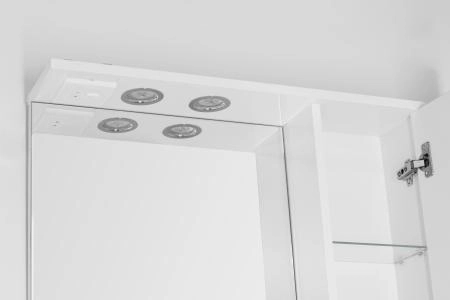 Зеркальный шкаф Style Line Elfante Жасмин 70/С с подсветкой, белый