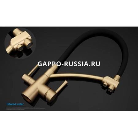 Смеситель Gappo G4398-1 для кухни, бронза/чёрный